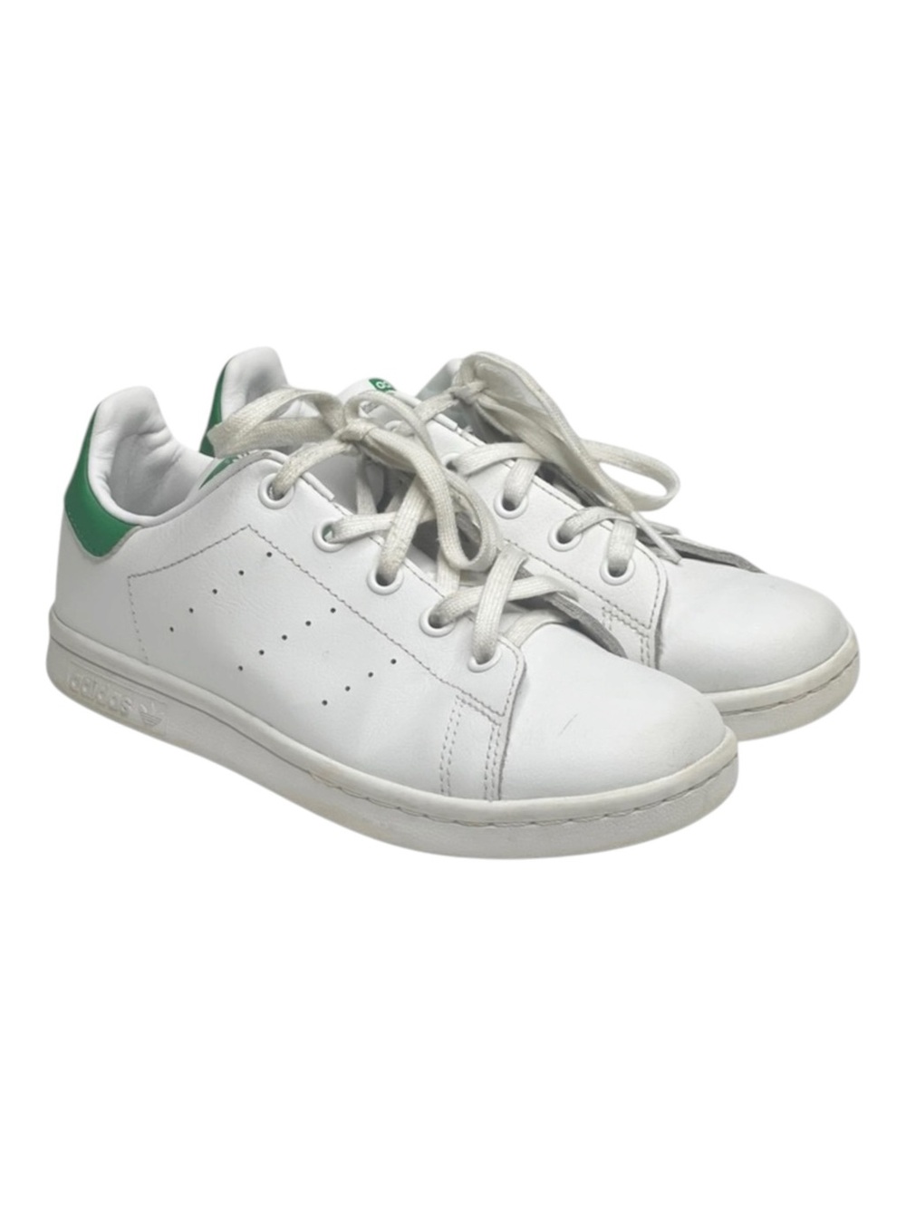Adidas ★ Stan Smith Vegan Tennis Shoes Sneakers ★ Cloud White Green ★ Girl’s 2M - Picture 10 of 16